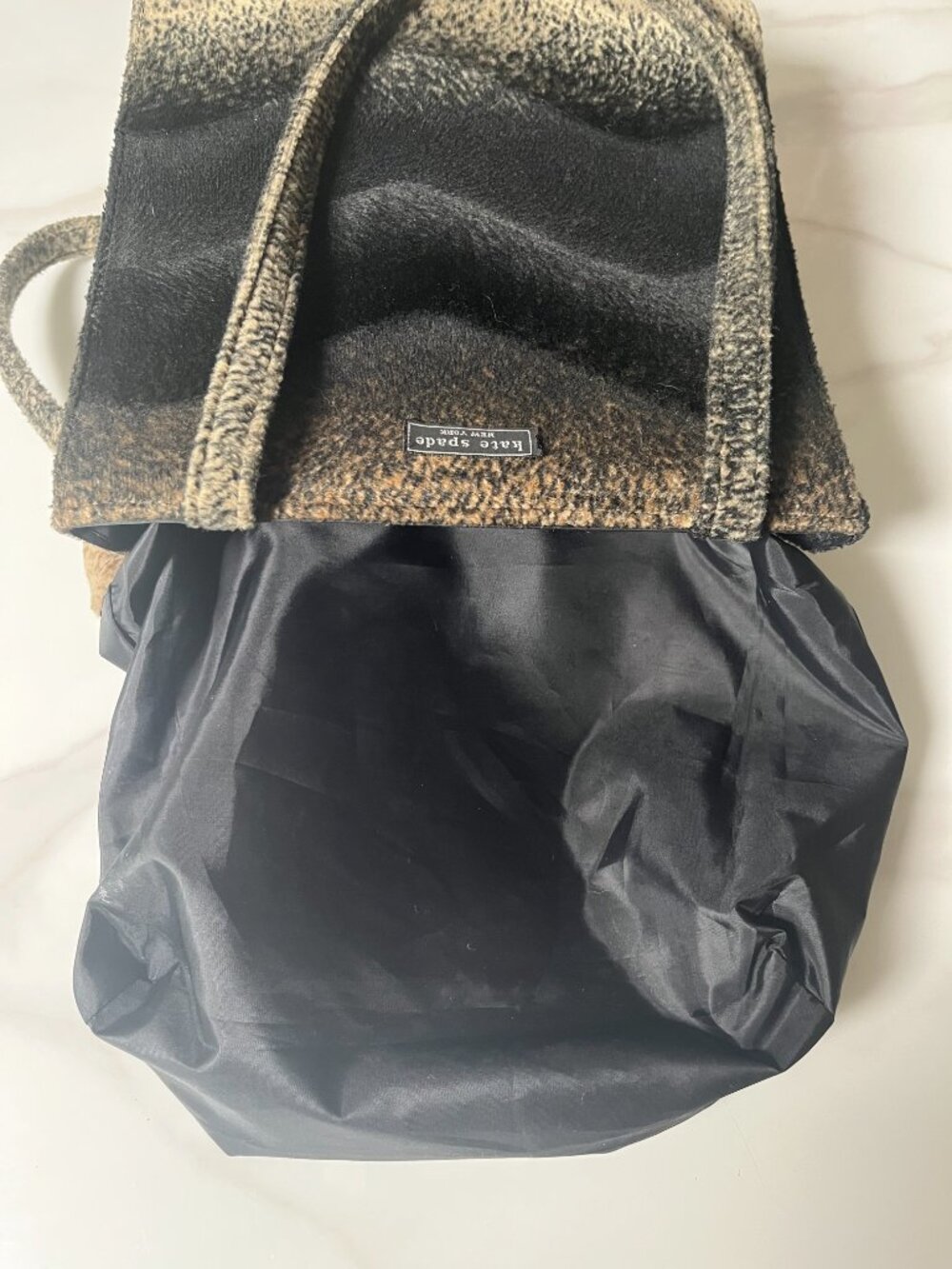 Kate Spade Limited Edition Felted Mohair/Wool Chevron Sam Tote Bag 90s Y2K RARE - Picture 12 of 14